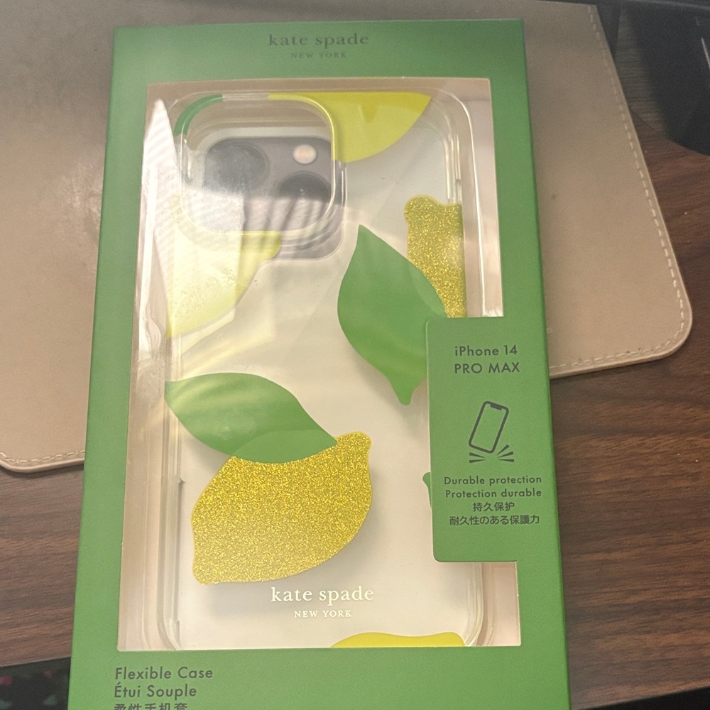 kate spade Green and Yellow Lemon iPhone 14 Pro Max Case